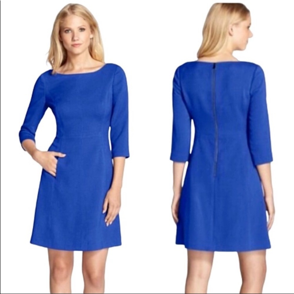 Vince Camuto Blue Mod A-Line Dress w/ Pockets